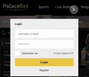 palacebet login password